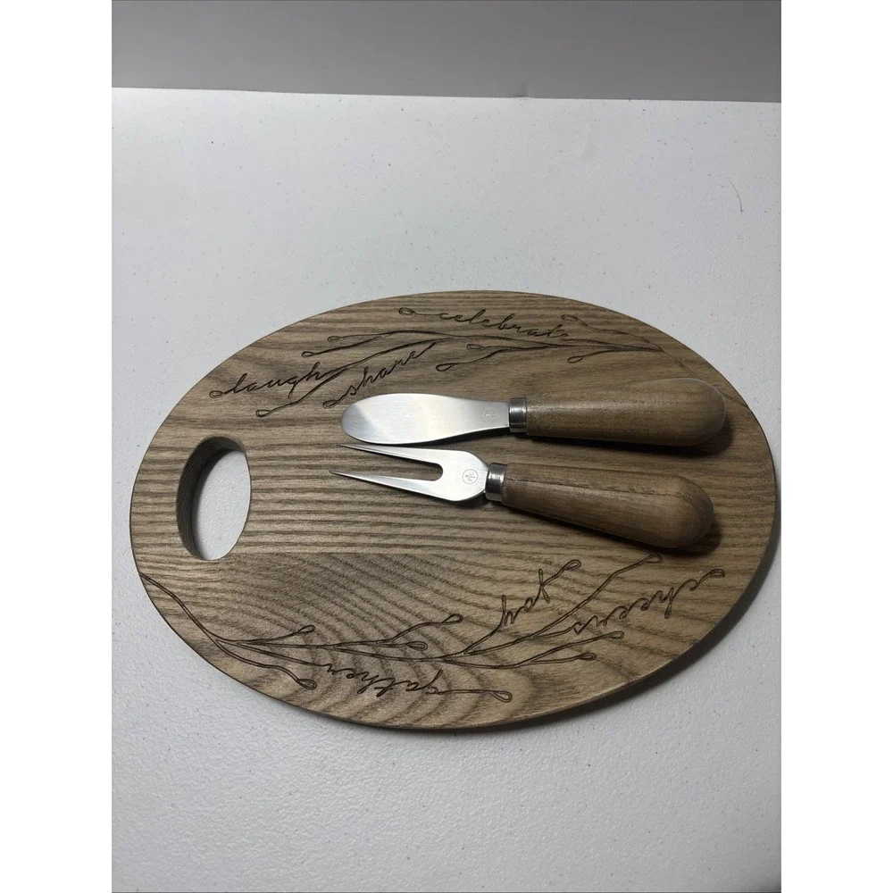 Pampered Chef Discontinued Ash Wood Cheese Board 10